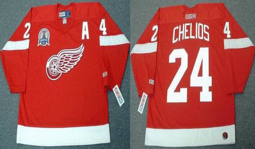 2019 Men Detroit Red Wings 24 Chelios Red CCM NHL jerseys1